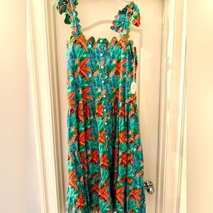 NWT Victoria Dunn Nikolai Dress in Firecracker Fiesta. One size.